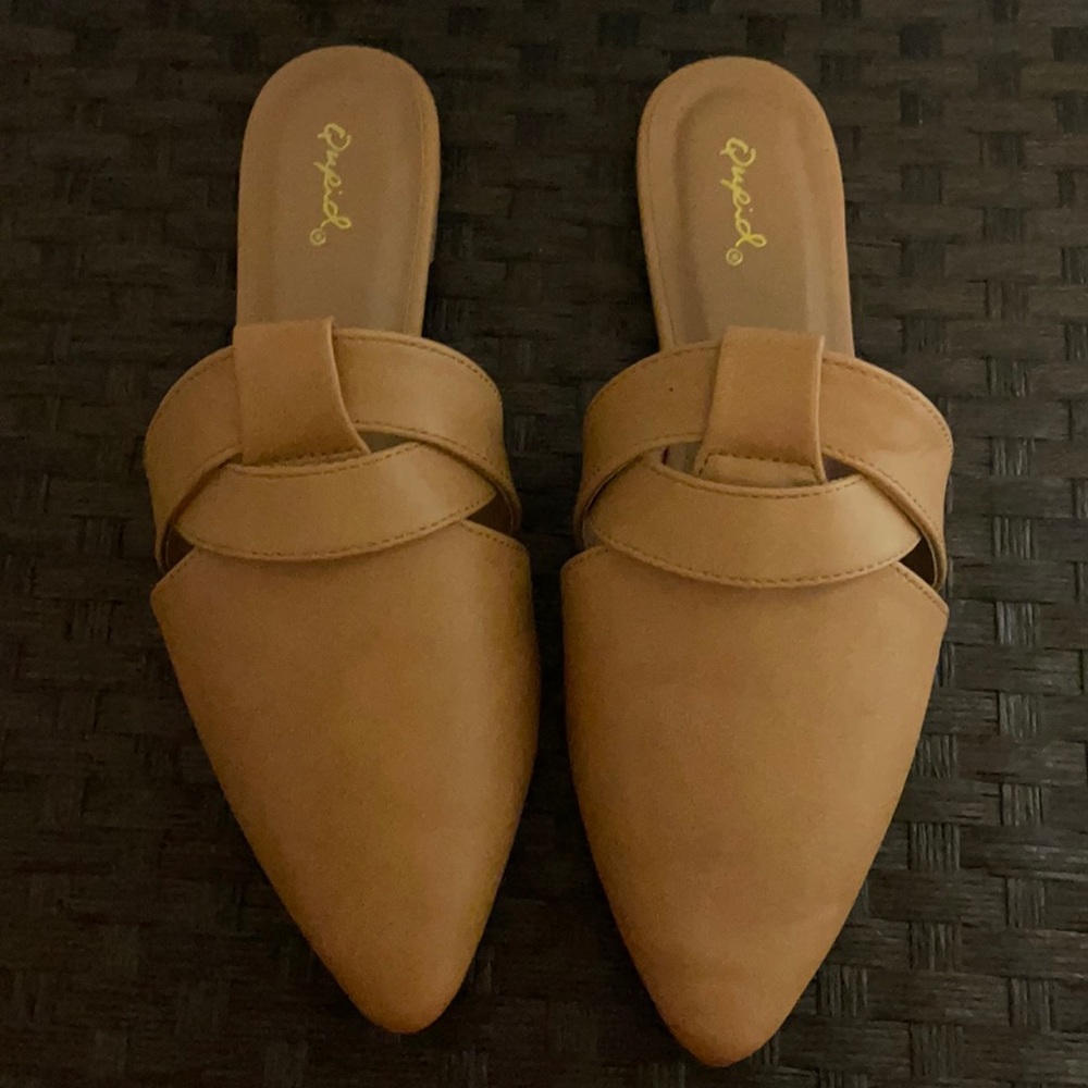 Women’s tan mules